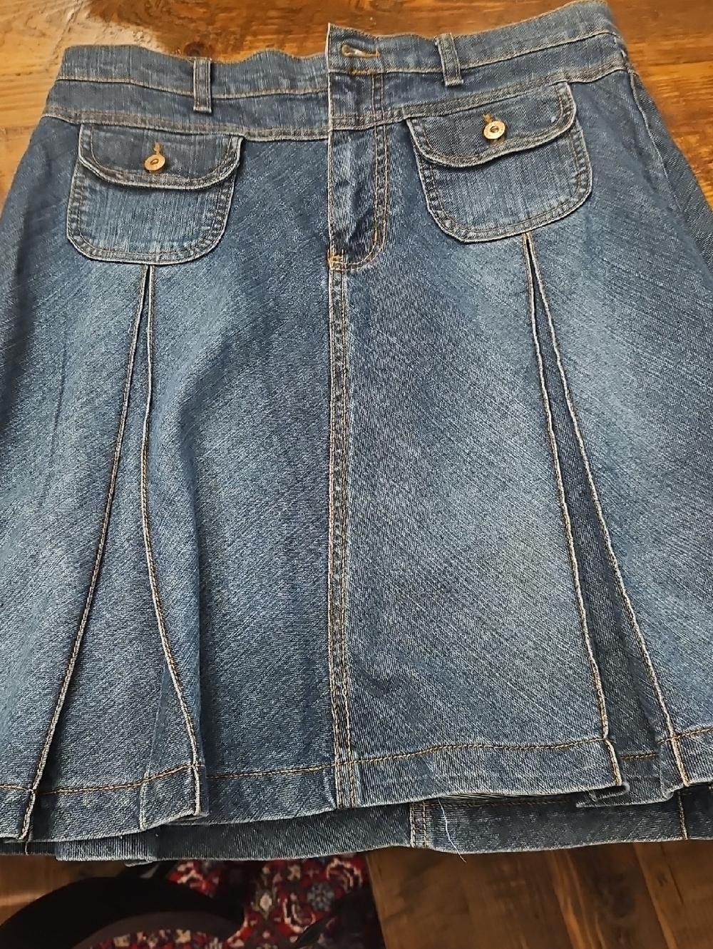 Vintage Y2k 90s Bandolinoblu Blue Denim A-Line Skirt